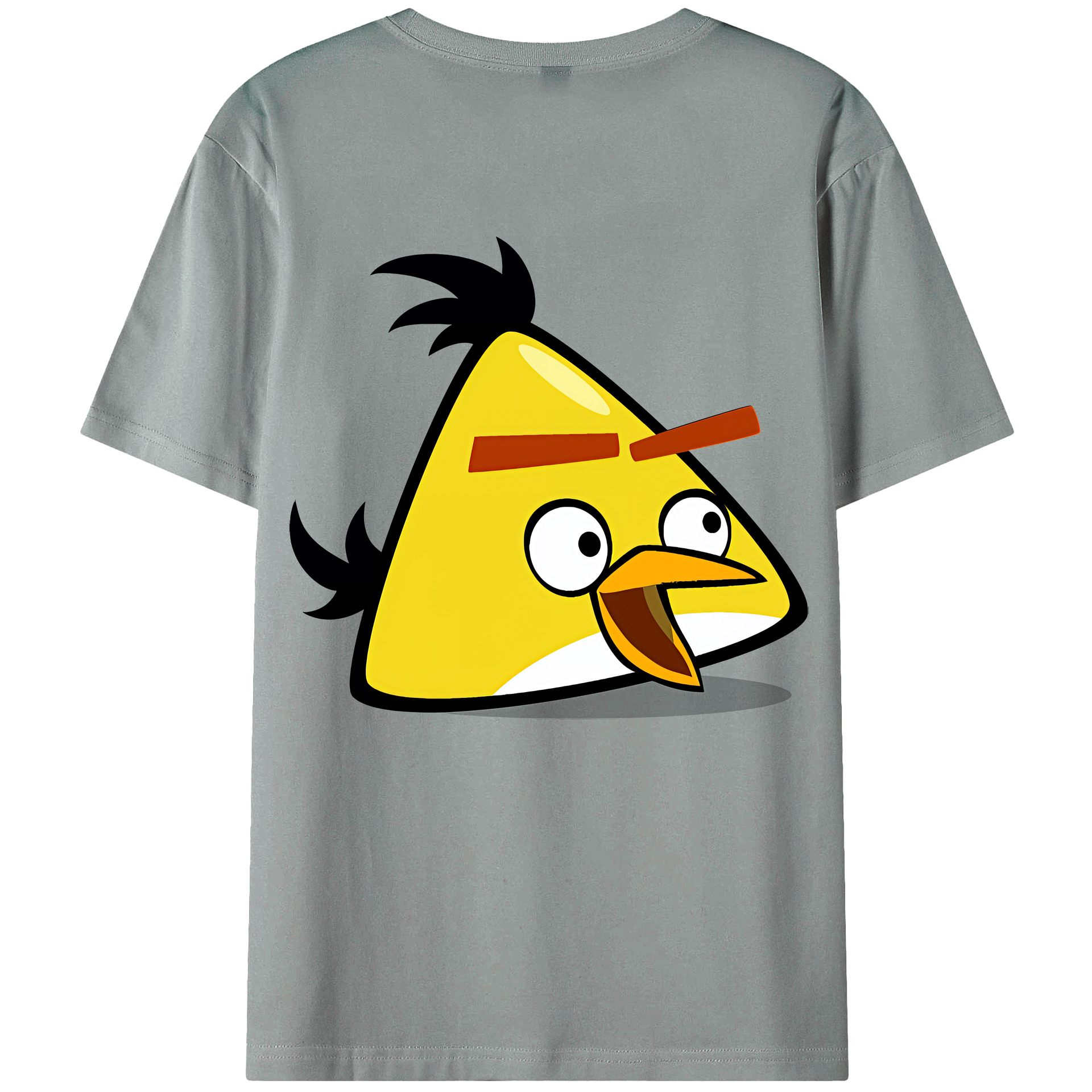 （画像用） Angry Birds アングリーバード 綿100％ メンズ半袖Tシャツ（バックプリント） 通気性